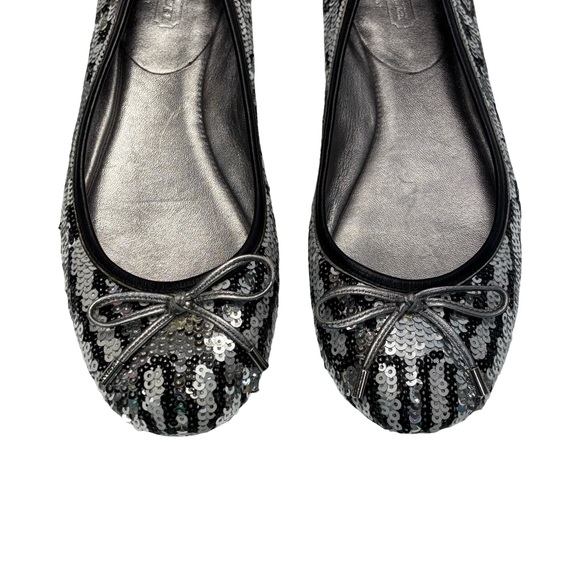 Coach Women’s Liah Snow Leopard Sequin Ballet Flats Size 5B - Picture 6 of 16